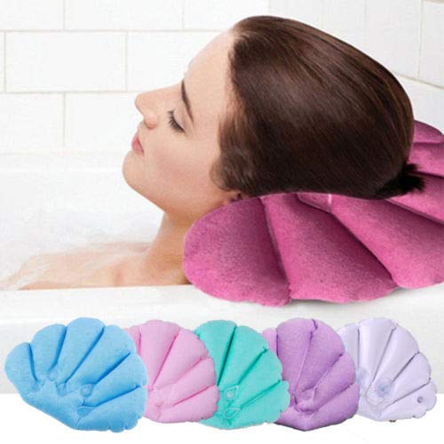 Beschränken 100 Bath Pillow Soft Home Spa Inflatable Bath Kissen Cups Shell Shaped Ausschnitt Badewanne Kissen PINK von Dorime