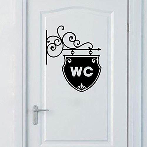 Dorime Wiederverwendbare Office Home Badezimmer-Tür-Aufkleber WC Symbol PVC-Selbstklebender Removable Easy Apply Toilette wasserdicht dekorative # 2 von Dorime