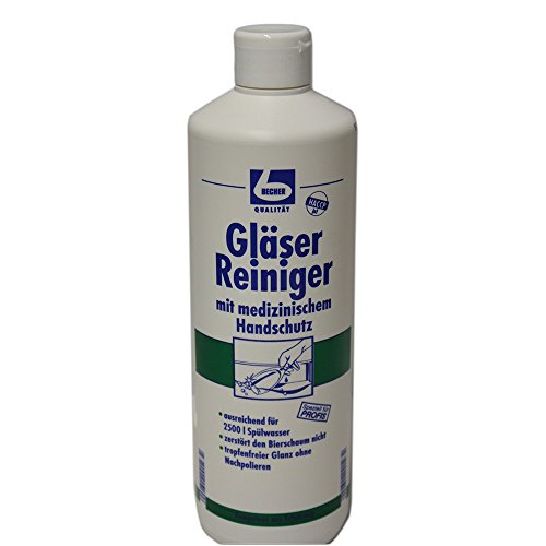 Dr. Becher Gläser Reiniger mit medizinischem Handschutz (1 Liter Flasche) von Becher