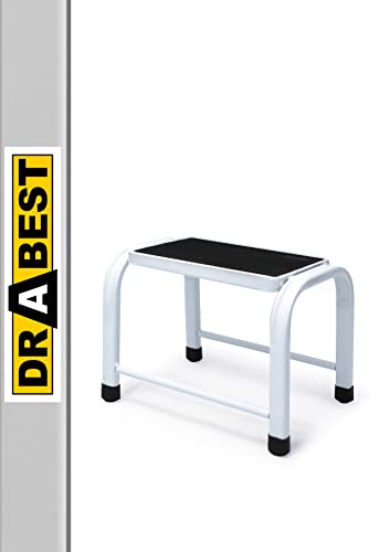 DRABEST - Tritthocker - 1 Stufe - Podest aus Aluminium - rutschfeste Oberfläche - 29 x 37 x 27cm - Trittstuhl, Leiter - bis zu 150 kg belastbar - für Haushalt, Werkstatt von DRABEST