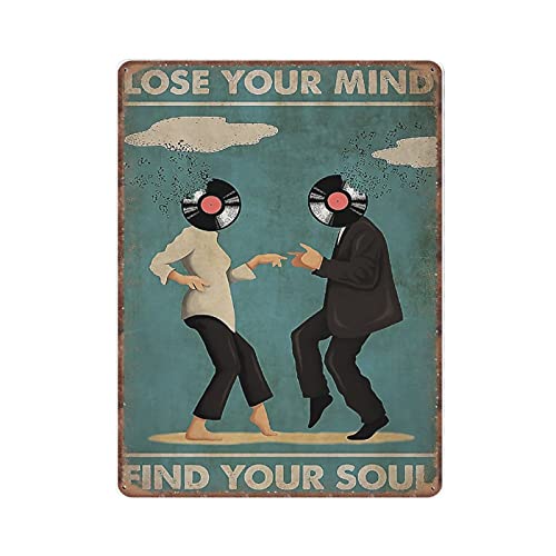 Dreacoss Pulp Fiction Blechschild Lose Your Mind Find Your Seel, Filmidee, Musik tanzend, Retro, lustiges Metallschild, VintagePoster, Wandkunst für Zuhause, Kaffee, Dekoration, Blechschild, 30,5 von Dreacoss