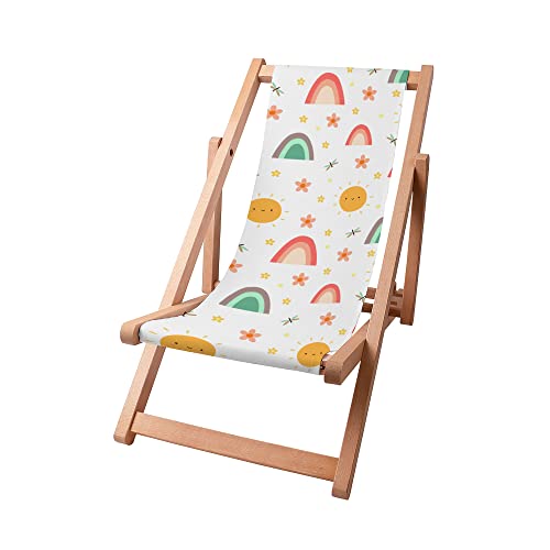 DreamRoots Liegestuhl Kinder Garten - Gartenstuhl Kinder Draußen - Kinder Klappstuhl - Kinder Campingstuhl Faltbar mit waschbare 100% Polyester - Kinder Liegestuhl - Kinder Gartenstuhl von DreamRoots