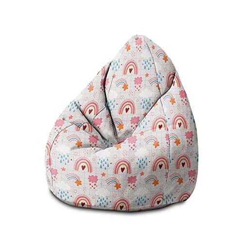 DreamRoots Sitzsack Kinder mit füllung - Bodenkissen Kinder Sitzsack - Sitzsack Kinderzimmer 70 x 70 x 105 cm - Bean Bag Kinder - Bubibag Sitzsack - Kindersitzsack - Sitzkissen Boden Kinder 1 von DreamRoots