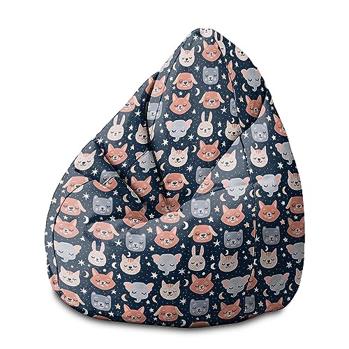 DreamRoots Sitzsack Kinder mit füllung - Bodenkissen Kinder Sitzsack - Sitzsack Kinderzimmer 80x80x120cm - Bean Bag Kinder - Bubibag Sitzsack - Kindersitzsack - Sitzkissen Boden Kinder 1 von DreamRoots