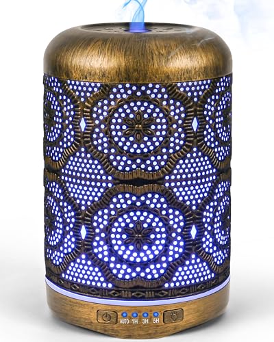 Dreamhigh® Aroma Diffuser Retro 250ML, Premium Ultraschall Aroma Diffuser Für ätherische Öle mit 7-farbigem LED-Licht, Luftbefeuchter Elektrisch Duftlampe, Wasserlose Abschaltautomatik von Dreamhigh