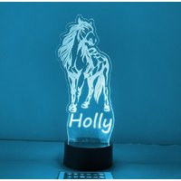 Personalisiertes Pferdehengst-Led-Nachtlicht Mit Fernbedienung - Tolles Geschenk Oder Kuchendekoration. Kostenloser Versand von Dreamyledlights
