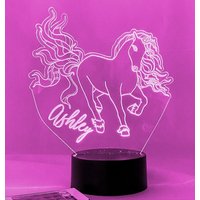 xl Süßes Pferd Led-Nachtlicht, Personalisierte 16 Farben, Fernbedienung Und Kostenloser Versand von Dreamyledlights