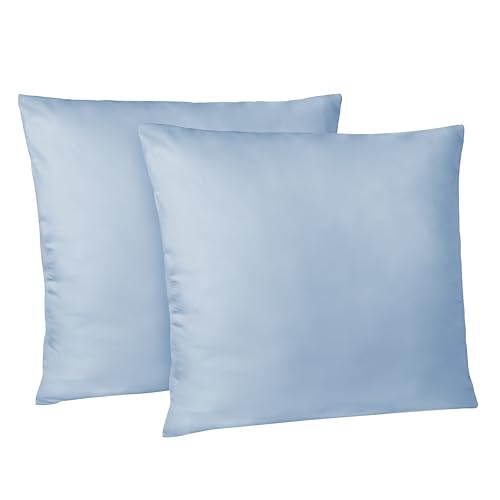 Dreamzie Kissenbezug 60x60 2er Set - Kopfkissenbezug 60x60 Blau mit Reißverschluss aus Mikrofaser Weich, 60x60 cm Pillow Cover von Dreamzie