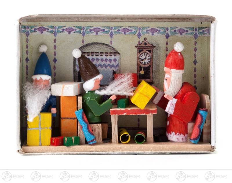 Dregeno Erzgebirge Weihnachtsfigur Miniatur Zündholzschachtel Weihnachtsüberraschung Breite x Höhe ca, für Setzkasten von Dregeno Erzgebirge