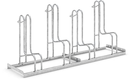 Hochwertiger Fahrradständer Standparker 4054 BR | Sicherer Radständer für Fahrräder mit breite Reifen| 4 Fahrrad Stellplätze | einseitig | Stahl verzinkt | Fahrradparker Bodenparker Mehrfachständer von Dreifke