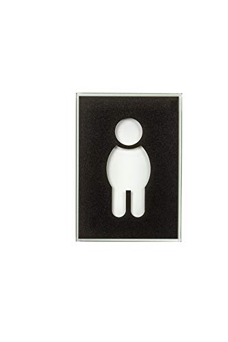 Hochwertiges Glas WC Schild | Herren | Glas 148x105mm | für hellen Hintergrund | Piktogramm WC Türschild | Toilettenschild | Kloschild Mann Männer WC Schilder | WC Wegweiser von Dreifke