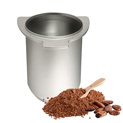 DriSubt Coffee Dosing Cup | Kaffee-Dosierbehälter Edelstahl-Kaffee-Dosierbecher Pulverzuführungsteil für schnellen Transfer von gemahlenem Kaffee zwischen Mühle und Siebträger (Silber) von DriSubt