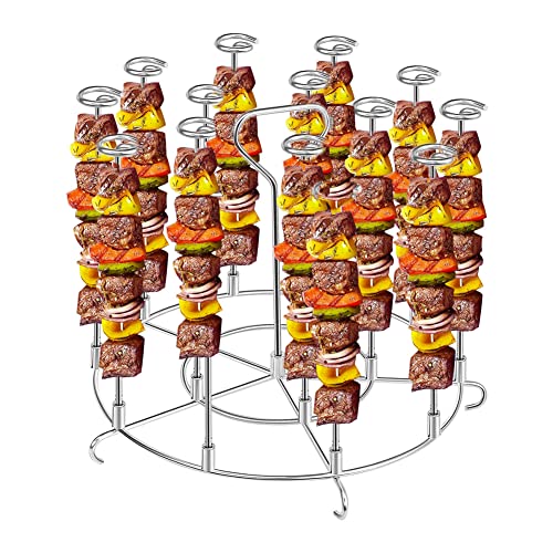 Edelstahl Heißluftfritteuse Spießständer Kompatibel mit Ninja Air Fryer, 6/8 Qt Dörrgitter, Spießchenhalter, Heißluftfritteuse Zubehör (8QT) von DriSubt