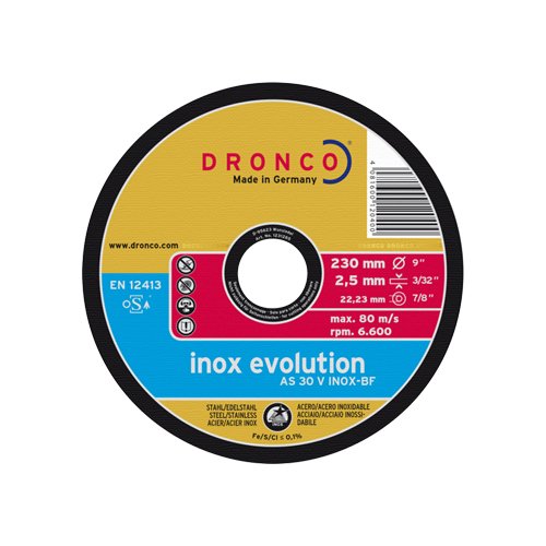 DRONCO AS30VINOX-115 - Disco de corte metal AS 30 V INOX Evolution, 115 x 2,5 mm von DRONCO