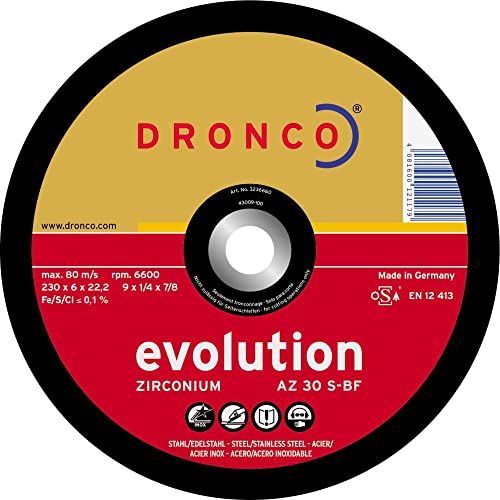 DRONCO AZ30S-230 - Disco de desbaste AZ 30 S Evolution-metal, 230 x 6 mm von DRONCO