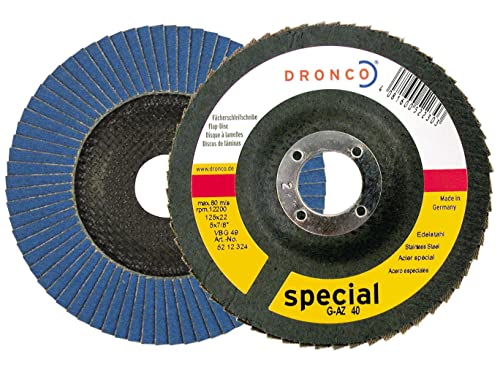 DRONCO G-AZ-180/3 - Disco de láminas abrasivas zirconio (base abombada) G-AZ, 180 mm, grano 36 von DRONCO