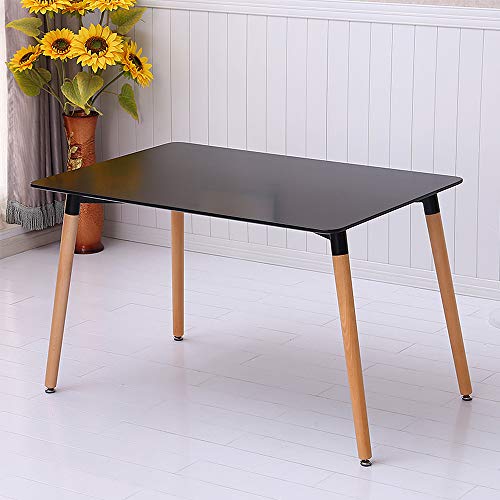 Esstisch, skandinavischer Tisch, Esstisch, rechteckig, skandinavisches Design, Holz, für 4 bis 6 Personen, quadratisch, Schwarz, 110 x 60 x 75 cm von Drumm