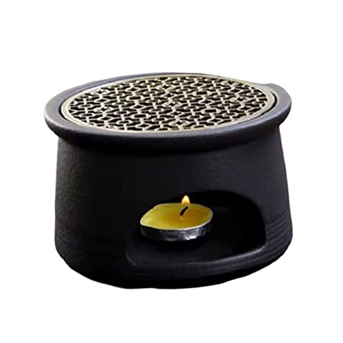 Duiaynke 1 Set Steinzeug Heizung japanischer Stil Teegeschirr Keramik Halter Retro langlebige Teekanne Stövchen Basis für Tee Kaffee Milch (Kupferpad) von Duiaynke
