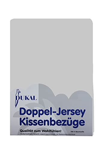 Dukal | Kissenbezug 50 x 70 cm | aus hochwertigem DOPPEL-Jersey | 100% Baumwolle | Farbe: grau von Dukal