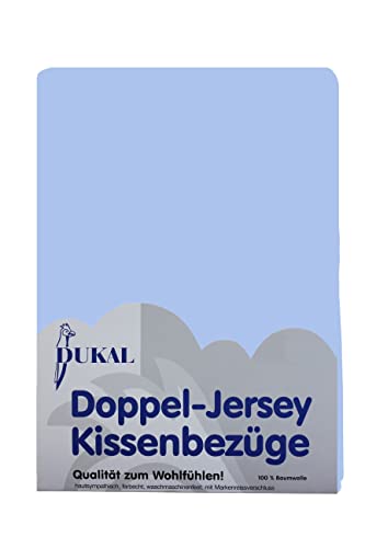 Dukal | Kissenbezug 70 x 90 cm | aus hochwertigem DOPPEL-Jersey | 100% Baumwolle | Farbe: ciel von Dukal