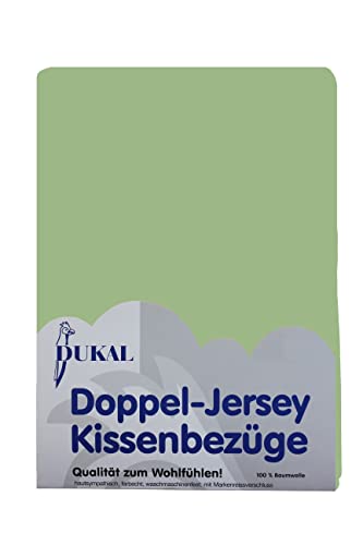 Dukal | Kissenbezug 70 x 90 cm | aus hochwertigem DOPPEL-Jersey | 100% Baumwolle | Farbe: lindgrün von Dukal