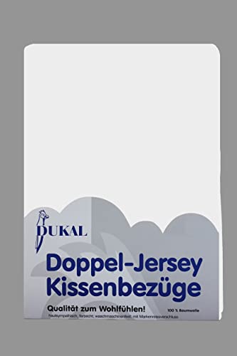 Dukal | Kissenbezug 40 x 80 cm | aus hochwertigem DOPPEL-Jersey | 100% Baumwolle | Farbe: Weiss von Dukal