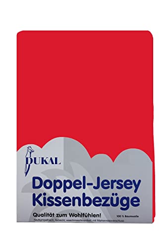 Dukal | Kissenbezug 65 x 100 cm | aus hochwertigem DOPPEL-Jersey | 100% Baumwolle | Farbe: rot von Dukal