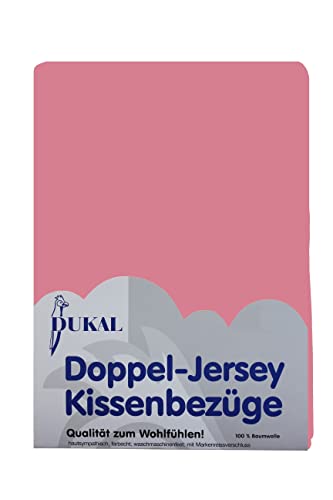 Dukal | Kissenbezug 70 x 90 cm | aus hochwertigem DOPPEL-Jersey | 100% Baumwolle | Farbe: Altrosa von Dukal