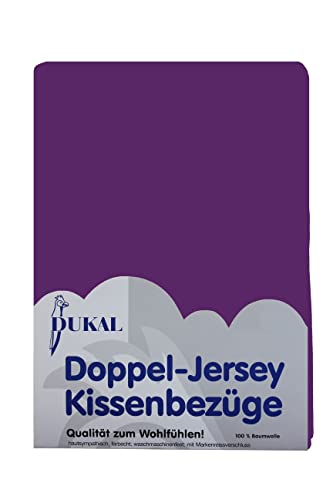 Dukal | Kissenbezug 80 x 80 cm | aus hochwertigem DOPPEL-Jersey | 100% Baumwolle | Farbe: lila von Dukal