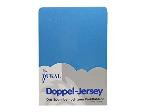 Dukal | Spannbettlaken für runde und achteckige Matratzen | Durchmesser ca. 240 – 245 cm | aus hochwertigem DOPPEL-Jersey | 100% Baumwolle | Farbe: Ocean-blau von Dukal