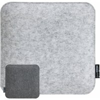Dunedesign - 30mm thick square Felt Cushion for chair 35x35cm warm reversible Grey - grau von Dunedesign