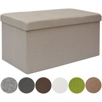 Faltbare Sitzbank 76x38x38 cm inkl. Trennwand Sitztruhe 80L Polsterbank Beige - beige von Dunedesign