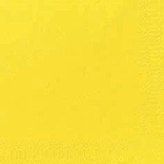 Duni Cocktail-Servietten 3lagig Zelltuch Uni gelb, 24 x 24 cm, 250 Stück von Duni