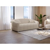 Sofa 3-Sitzer mit Schlaffunktion - Bouclé-Stoff - Cremefarben - Matratze 14 cm mit Memory Schaum - Liegefläche 140 cm - RETUNA von Dunlopillo