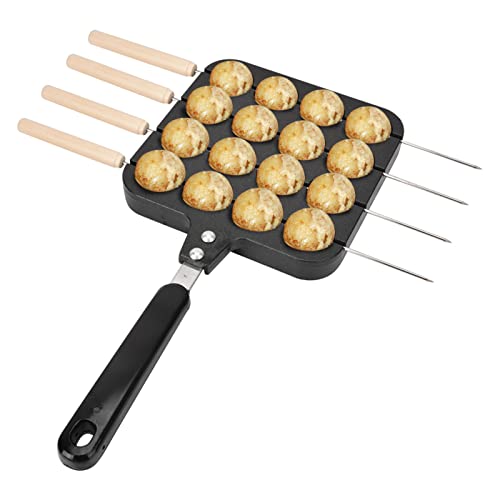 Duokon 16 Löcher Takoyaki Grillpfanne Kochplatte Backformwerkzeug Non-Stick für Octopus Ball 4 Backnadeln für freies von Duokon