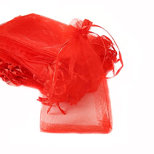 30 Stück Organza Säckchen Zum Befüllen,Organzabeutel Geschenkbeutel Kordelzug Säckchen Organzasäckchen für Festival Party Hochzeit Bonbonsbeutel,Schmuckbeutel Lavendel Geschenk Säckli,13x18cm Rot von Duories