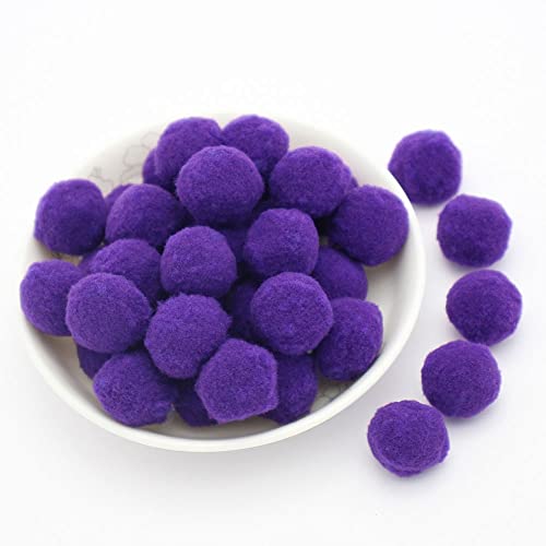 30mm ca. 20 Stück Bunte Mini Pompons zum Basteln filzkügelchen Bunt pom pom Bälle Kleine Bommeln Flauschigen Plüschbälle für Dekorieren Verzieren Nähen DIY Kreativen Handwerk,Violett von Duories