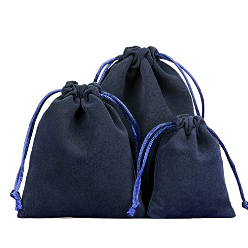 6 Stück Samtbeutel Schmuckbeutel, Kleine Stoff Beutel mit Kordelzug, Samt Säckchen Geschenkbeutel Stoffsäckchen zum Befüllen für Schmuck Hochzeit Weihnachten Geburtstag Party Geschenk,7x9cm Navy blau von Duories