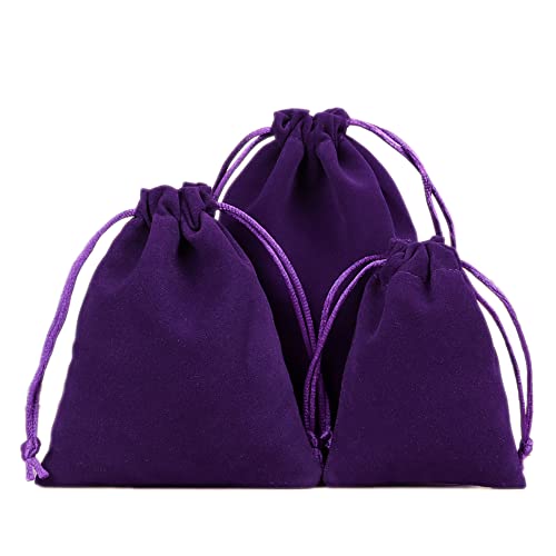 6 Stück Samtbeutel Schmuckbeutel, Kleine Stoff Beutel mit Kordelzug, Samt Säckchen Geschenkbeutel Stoffsäckchen zum Befüllen für Schmuck Hochzeit Weihnachten Geburtstag Party Geschenk,8x10cm Violett von Duories