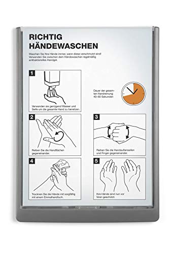 Durable Türschild Click Sign A4, zum Ankleben oder Anschrauben, graphit, 486737 von Durable