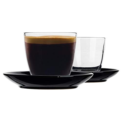 Duralex Gigogne Nicht Übereinstimmende Kaffeetasse & Untertassen -Set - 220ml - Schwarz - 12pc von Duralex