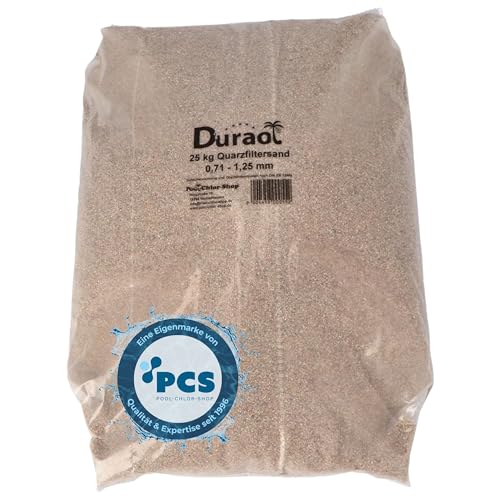 Duraol 25Kg Spezial Kristallquarzfiltersand - Körnung 0,71-1,2mm | Quarzsand für Filteranlagen | Filtersand für Sandfilteranlage und Poolfilter von Duraol