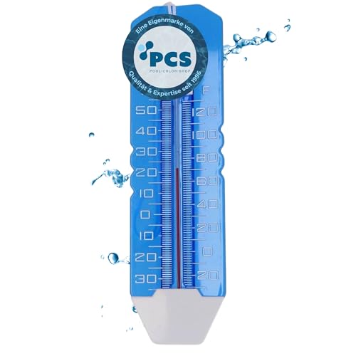 Duraol Pool Thermometer Jumbo I hochwertiges Wasserthermometer für Pool/Badewanne/Teich & Schwimmbad I Badewasser Thermometer mit Befestigungsschnur I Analoger Wassertemperaturmesser von Duraol