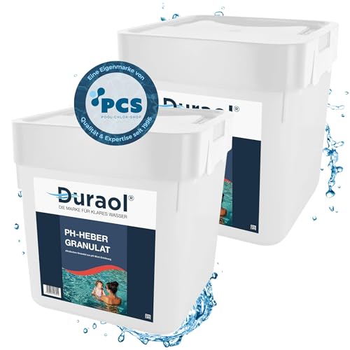 Duraol 10kg (2 x 5kg) pH Heber Granulat für Pools - wirksames pH Granulat inklusive Messbecher - pH Plus zur optimalen pH-Wert Regulierung - pH Wert im Pool erhöhen von Duraol