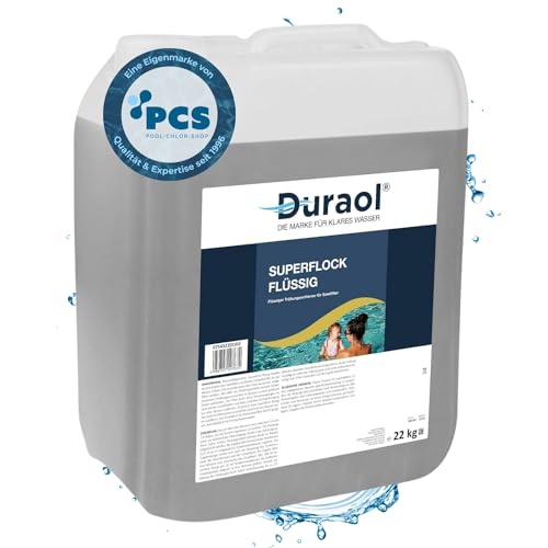 Duraol 22kg Superflock flüssig für Pool - hochkonzentriertes Pool Flockungsmittel - flüssiger Trübungsentferner für Sandfilter - Flockmittel gegen trübes Poolwasser - Poolklar Wasserklärer von Duraol