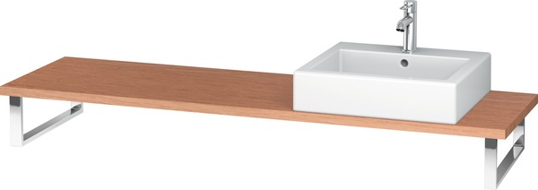 Duravit L-Cube Konsole für Aufsatz- und Einbauwaschtische, Plattenstärke 30mm, Größe 1900x480mm, mit 1 Ausschnitt, Farbe (Front/Korpus): Amerikanischer Kirschbaum Echtholzfurnier von Duravit AG