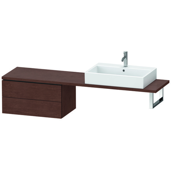 Duravit L-Cube Unterschrank für Konsole, Breite 720mm, Tiefe 477mm, 2 Schubkästen, Farbe: Amerikanischer Nussbaum Echtholzfurnier von Duravit AG