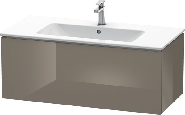 Duravit L-Cube Waschtischunterbau wandhängend, Breite 1020mm, Tiefe 481mm, 1 Auszug, passend für "Me by Starck" Artikel 233610, Farbe: Flannel Grey Hochglanz Lack von Duravit AG