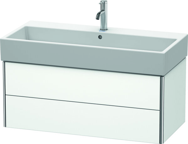 Duravit XSquare Waschtischunterbau wandhängend 98,4x 46,0 cm, 2 Schubkästen, für Waschtisch Vero Air  235010, Farbe (Front/Korpus): Weiß Matt Dekor von Duravit AG