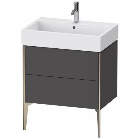 Duravit XViu 4535 Waschtischunterbau stehend, 2 Auszüge, für Waschtisch Vero Air 235070, 684x454 mm, Farbe (Front/Korpus): champagner matt/graphit matt von Duravit AG